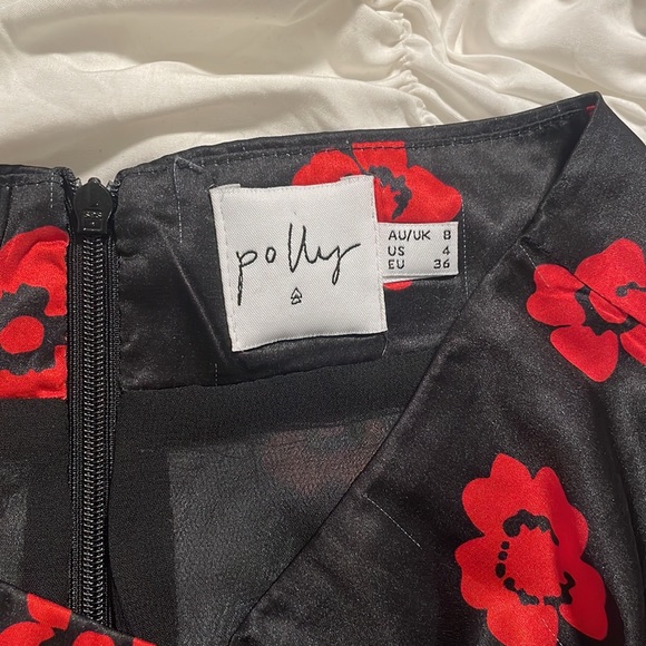 Princess Polly Amada Mini Skirt Black/Red US4 - Picture 3 of 3